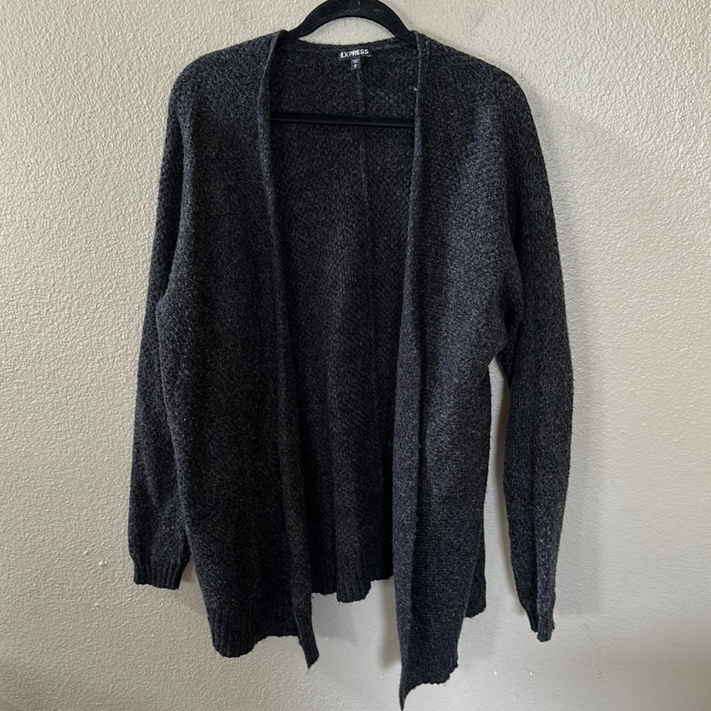 Express Charcoal Gray Open Cardigan Sweater Size Medium